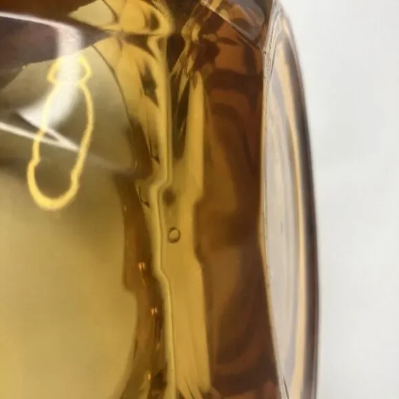 VTG Viking Amber Glass Covered Candy Dish Bowl Lid Diamond Point 7.5" - Picture 6 of 12